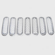 2007-2018 Jeep Wrangler Grille Overlay Chrome 7Pcs ABS Plastic
