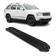 2005-2010 Jeep Grand Cherokee Running Boards Side Steps Silver & Black