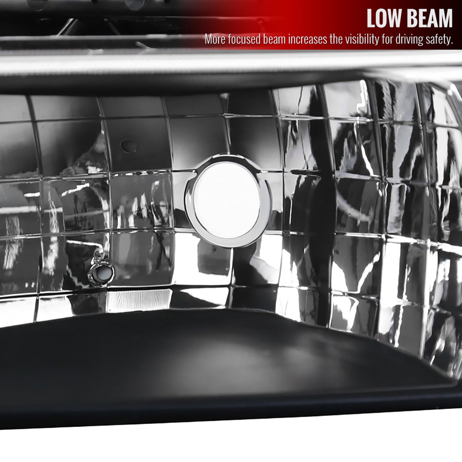 1999-2002 Chevy Silverado/Suburban/Tahoe Headlights LED Corner Signal Black