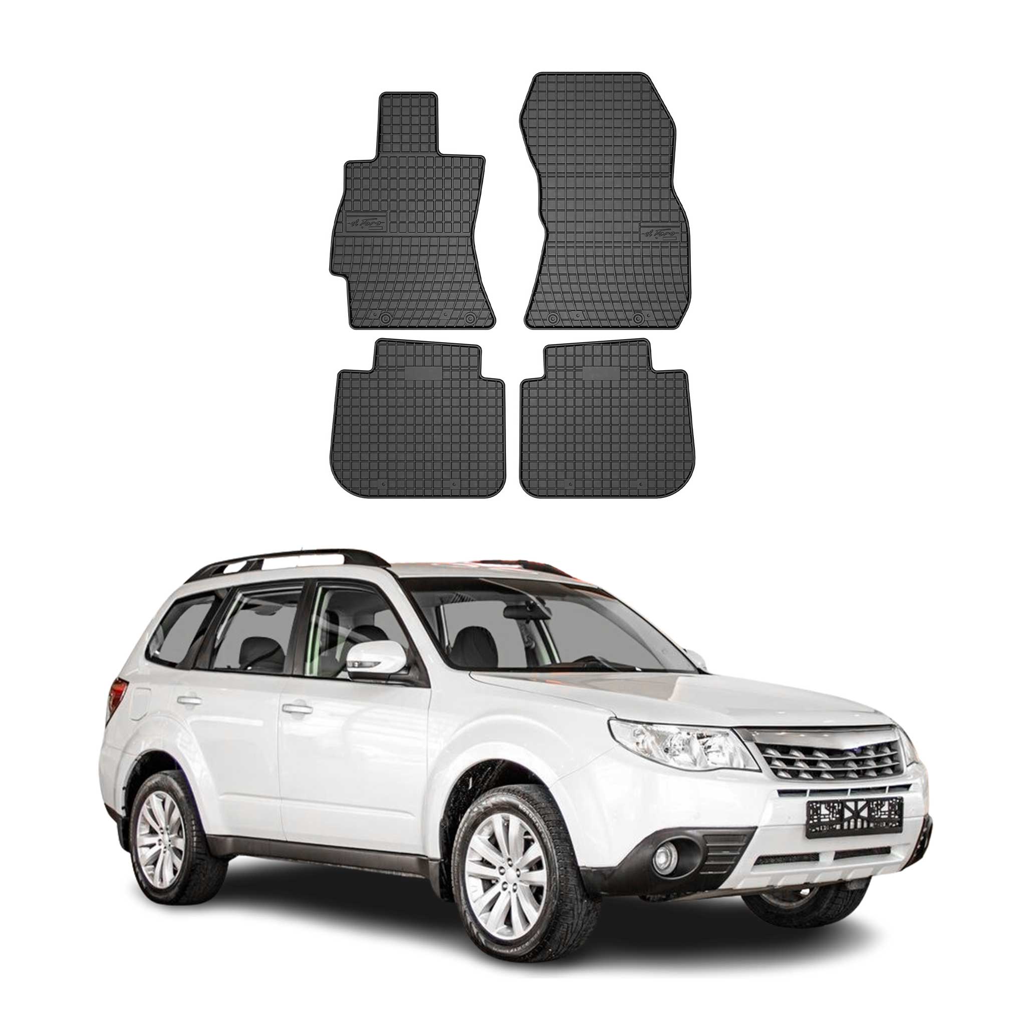 2008-2011 Subaru Impreza Floor Mats Liners Full Set All Weather Rubber Black