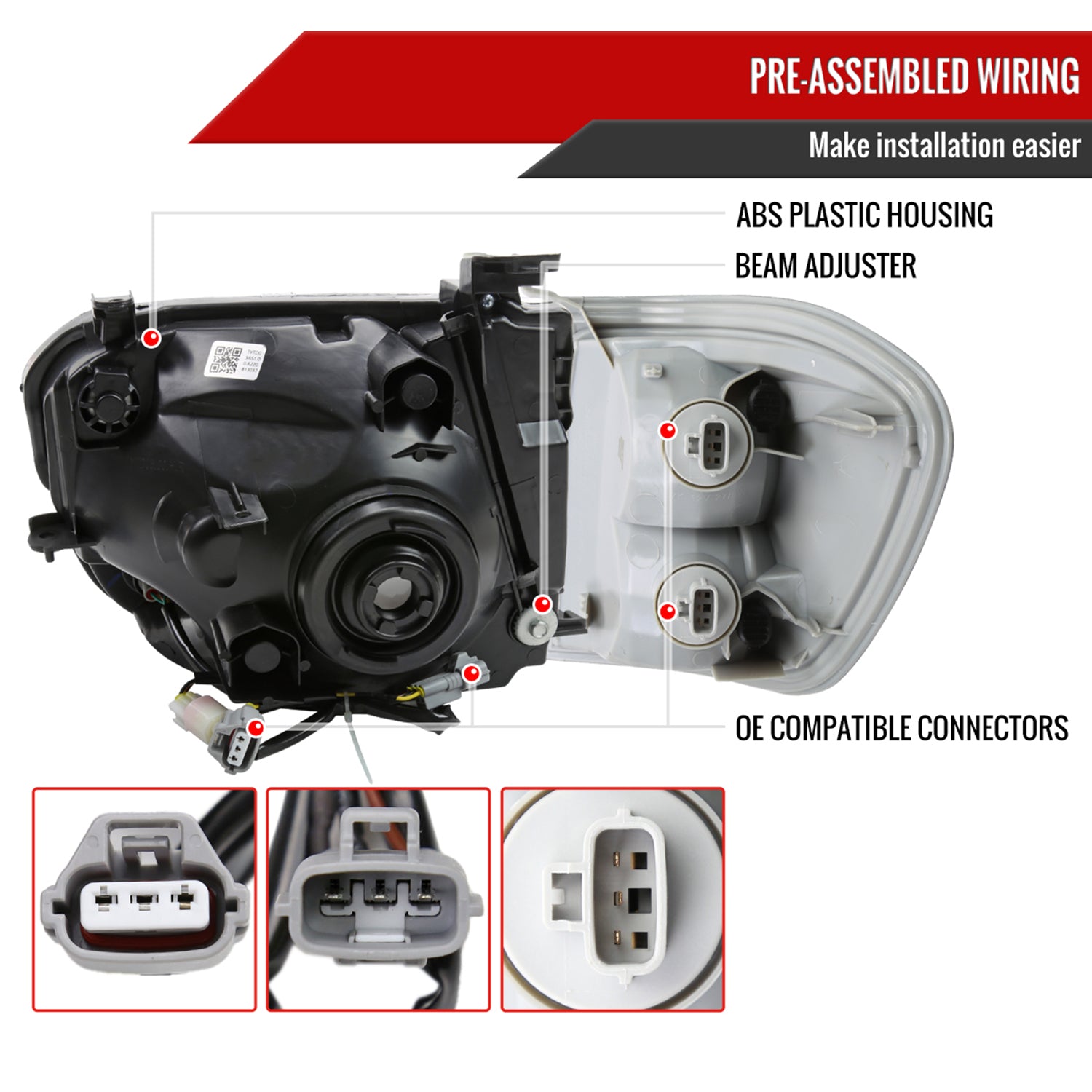 2005-2006 Toyota Tundra/Sequoia LED Bar Factory Headlights Corner Lamps Smoke