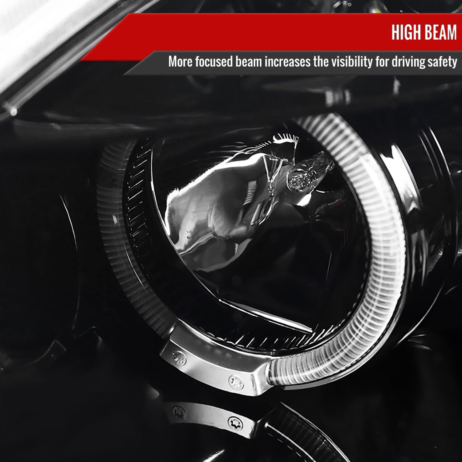 2006-2011 Mitsubishi Eclipse Dual Halo Projector Headlights Jet Black/Clear