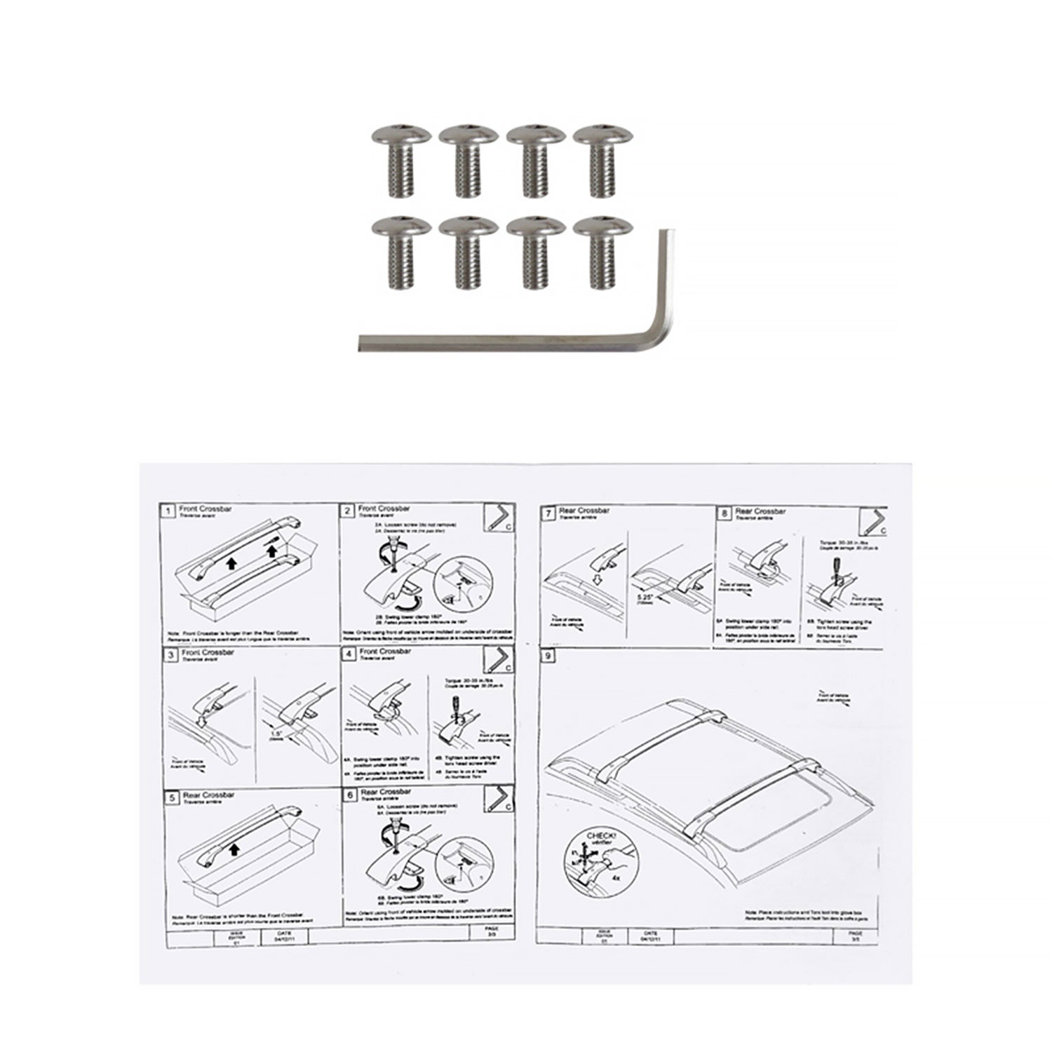 2014-2018 Subaru Forester Black Powder Coated Aluminum Roof Rack Cross Bars