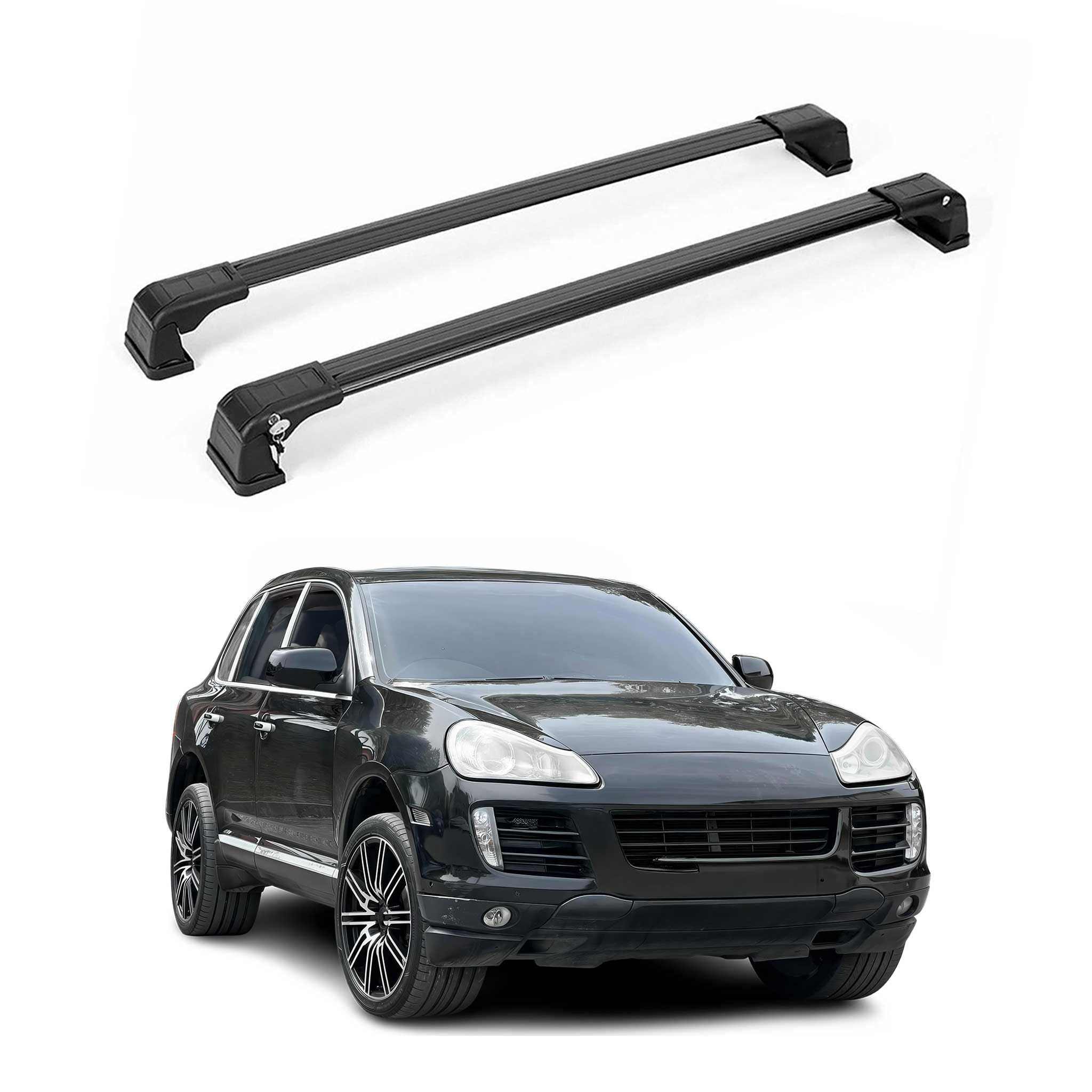 2003-2010 Porsche Cayenne Roof Rack Cross Bars Black