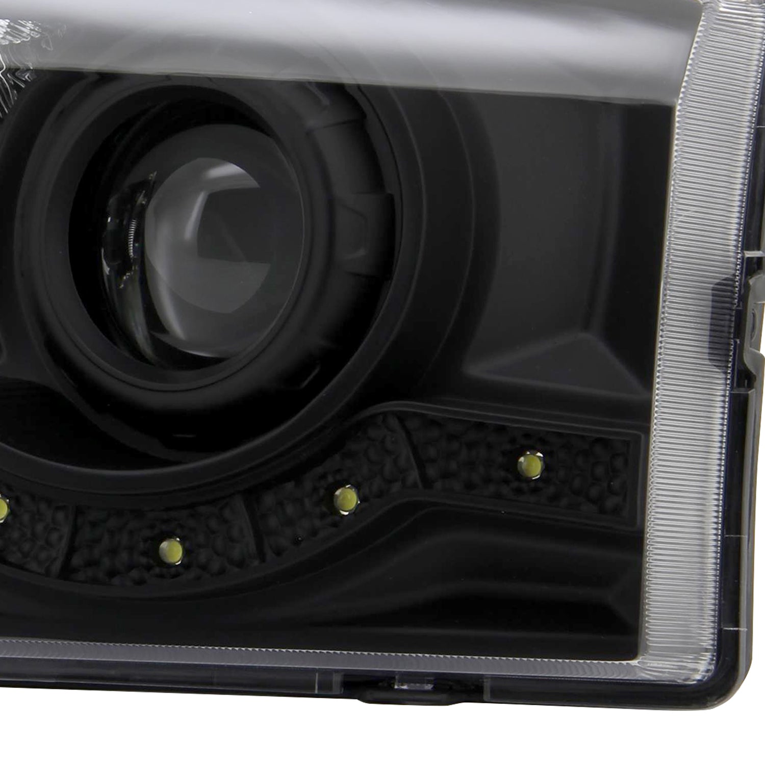 1999-2004 Ford F-250/350/450/550/Excursion Projector Headlights LED Black