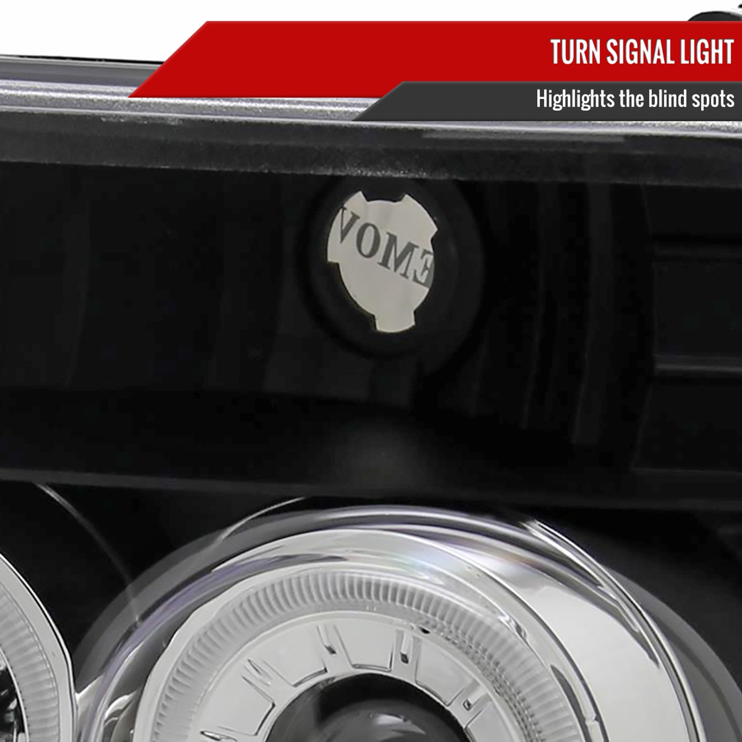 1992-1996 Ford F-150 F-250 F-350 Bronco Dual Halo Headlights - V2 Black