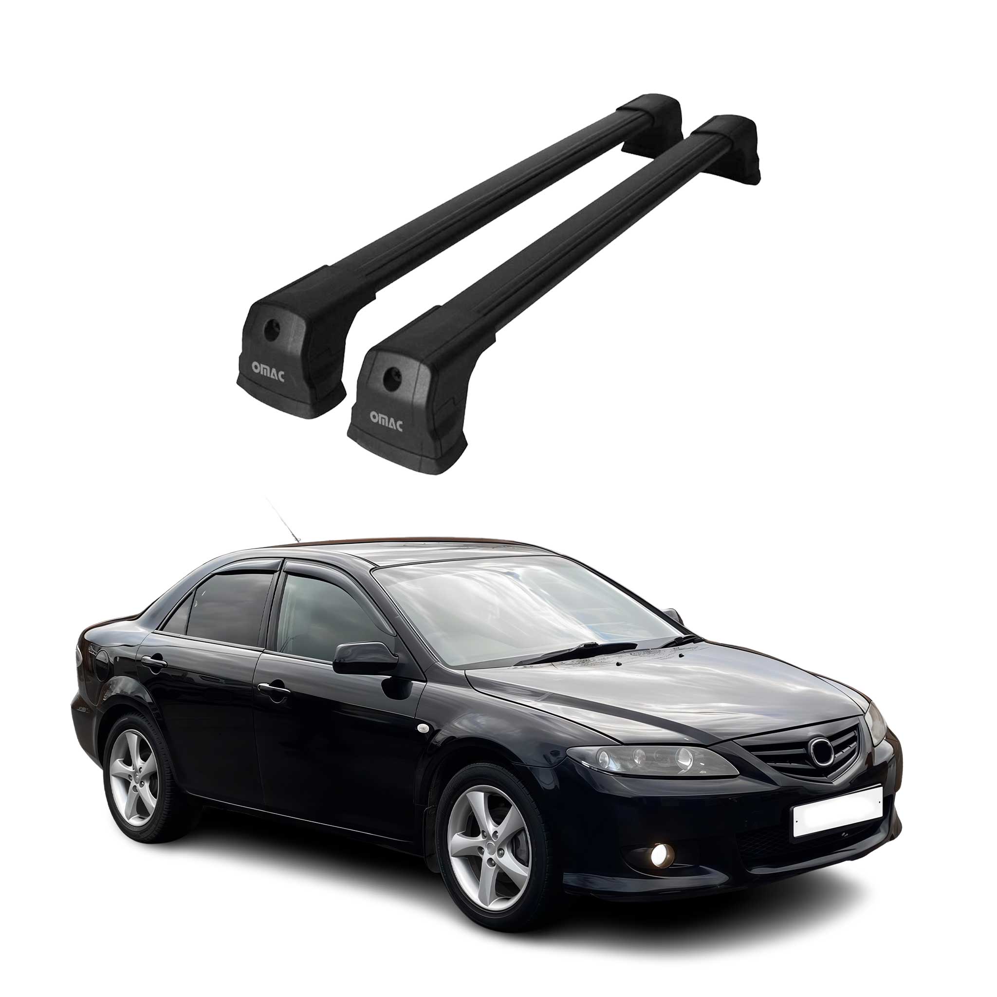 2003-2008 Mazda 6 Roof Rack Cross Bars Black