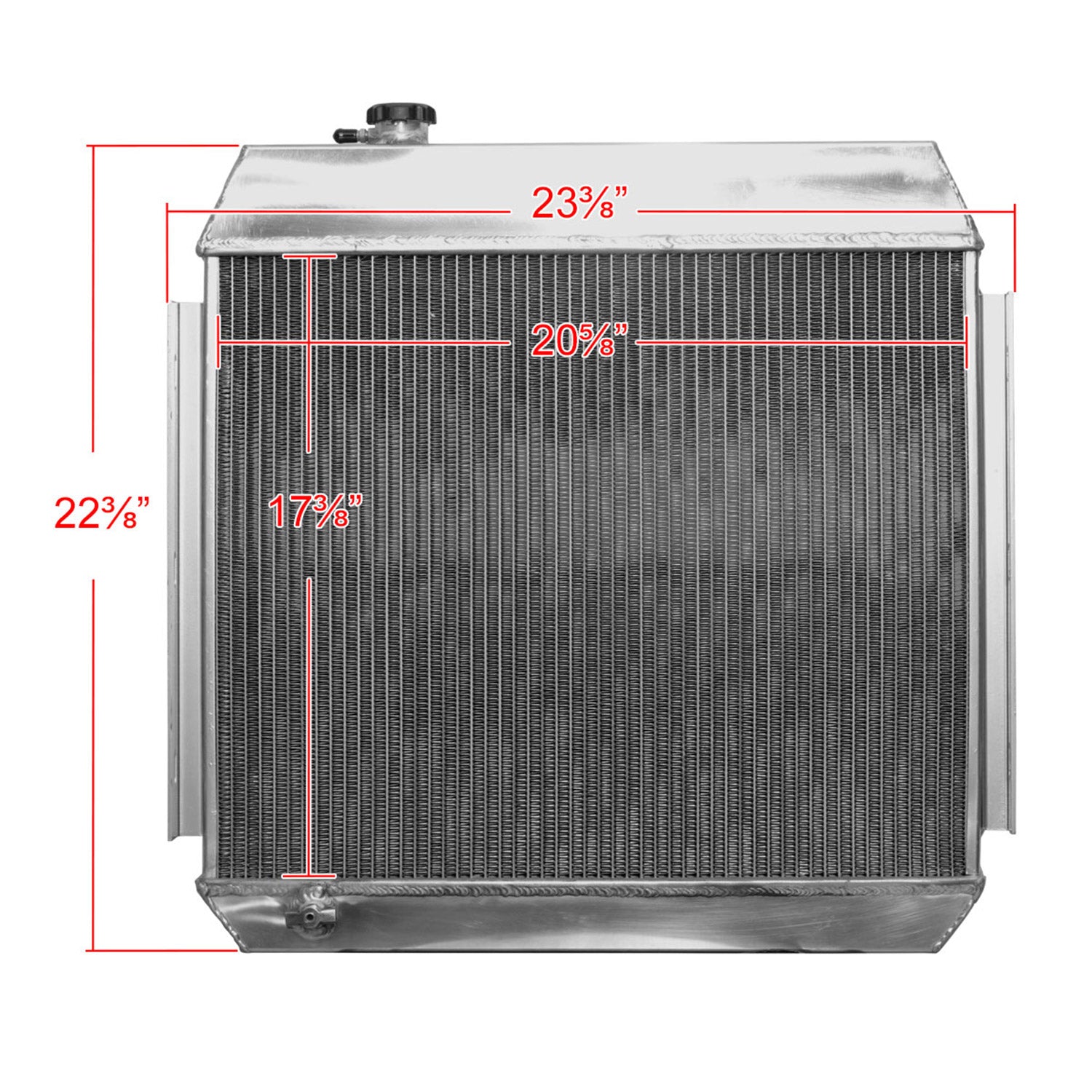 1955-1957 Chevrolet Bel Air Del Ray V8 MT Alu 3-Row Performance Radiator