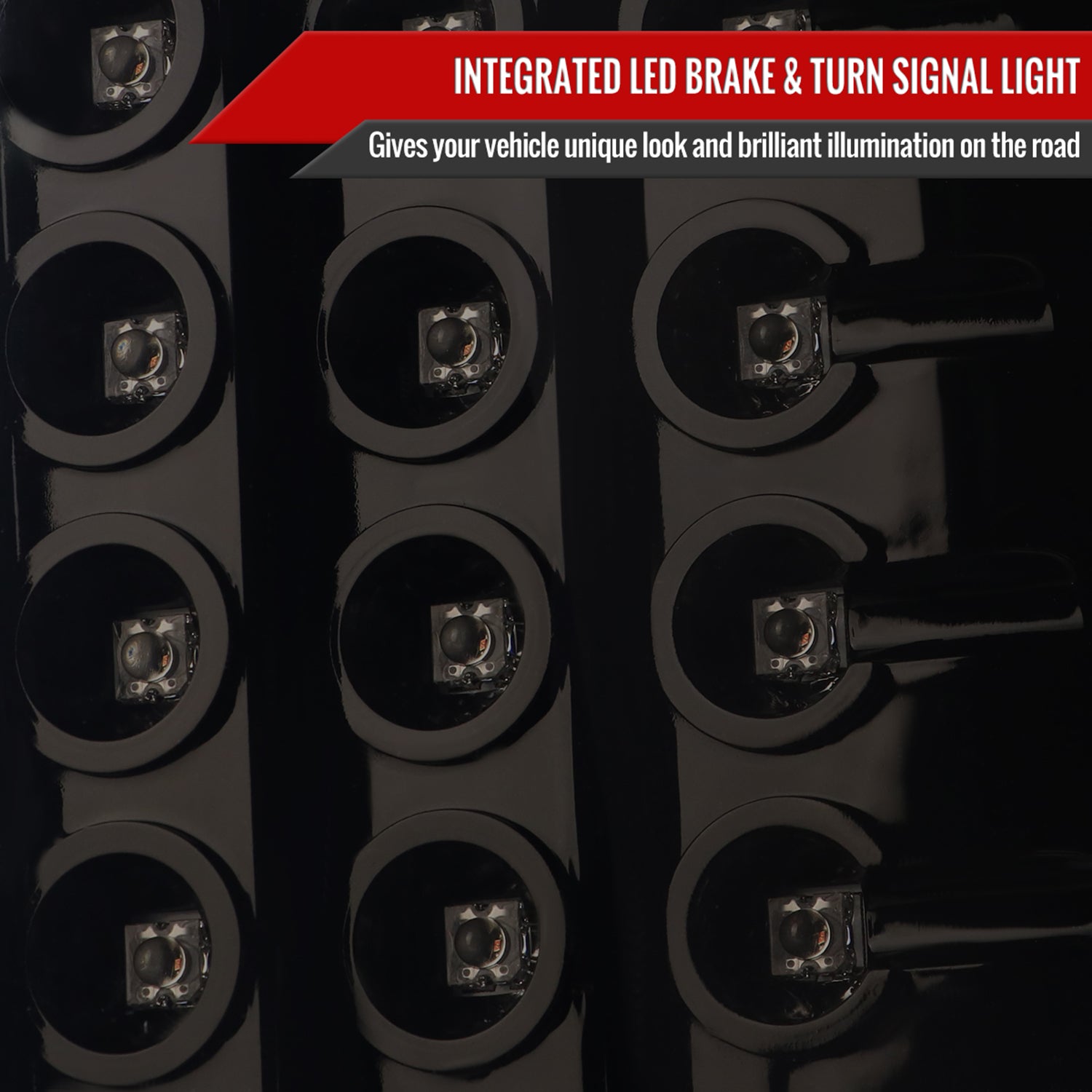 2007-2009 Dodge RAM LED Tail Lights Glossy Black housing/Smoke Lens