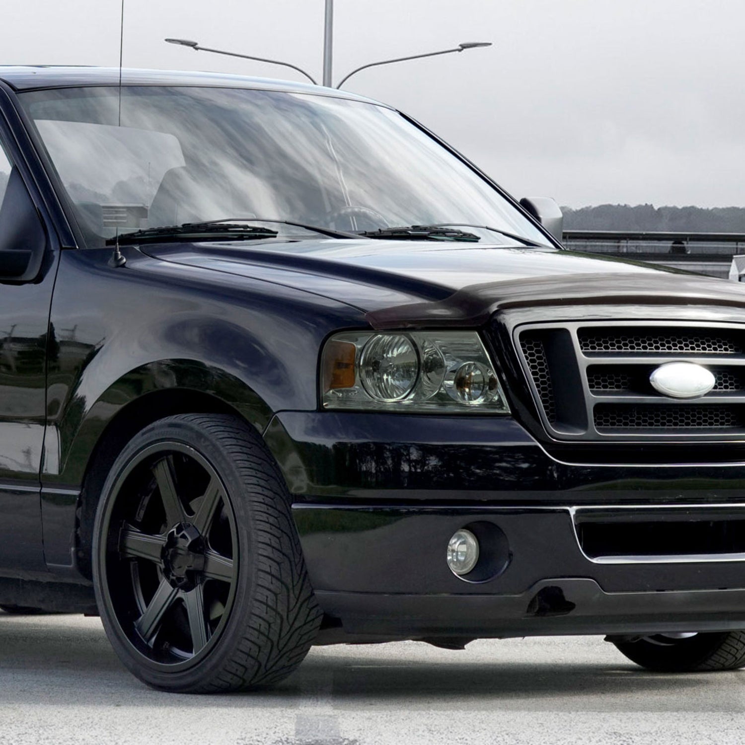 2004-2008 Ford F-150/2006-2008 Lincoln Mark LT Headlights Amber & Chrome Smoke