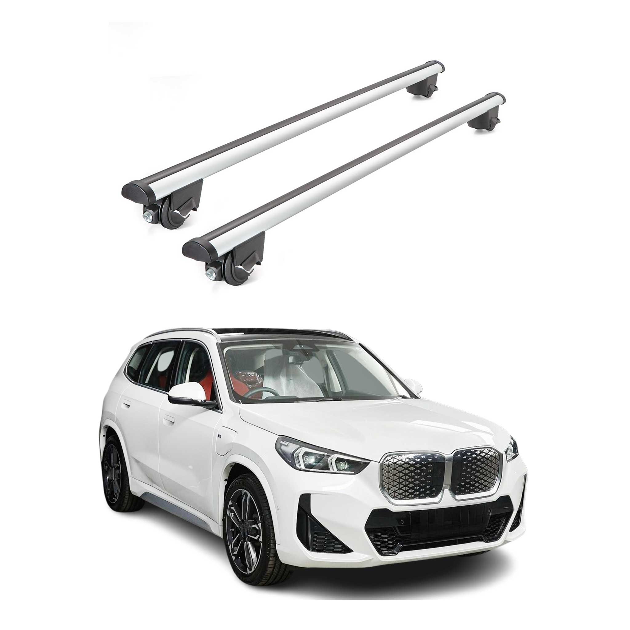 2023-2025 BMW iX1 U11 bev Roof Rack Cross Bars Luggage 220 Lbs Gray 2 Pcs