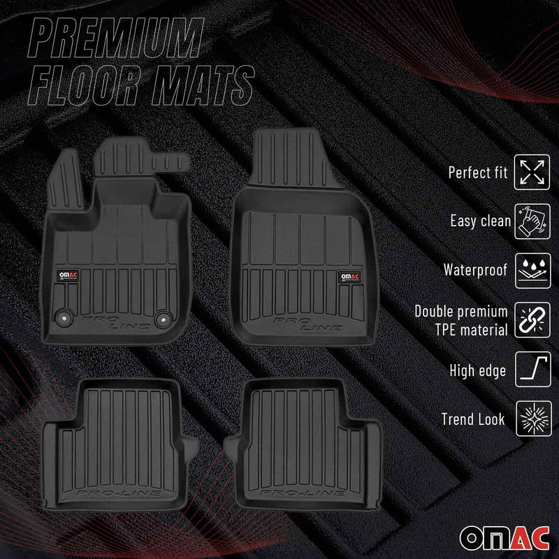 2024 Fiat 500e Premium Floor Mats Liners Full Set All Weather Heavy Duty