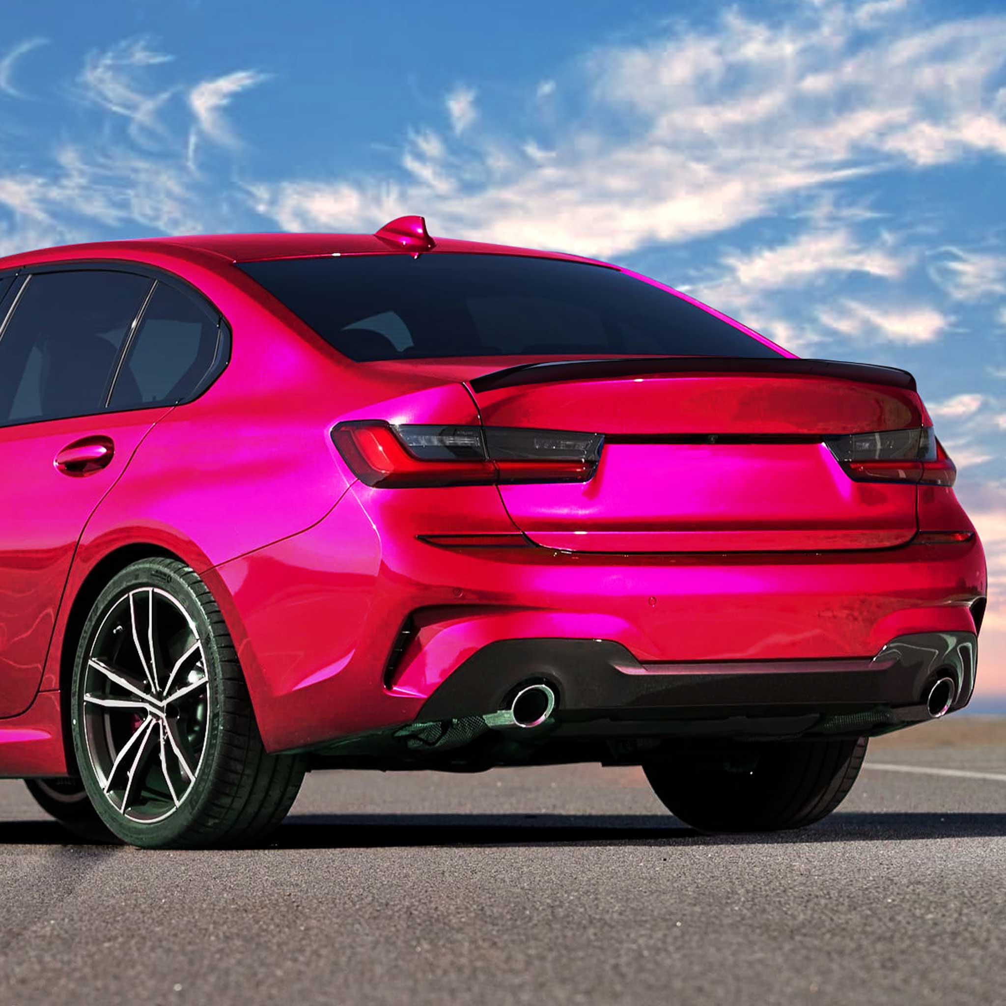 For BMW 3 Series G20 2019-2025 Trunk Lip Spoiler Glossy Black M Performance Look