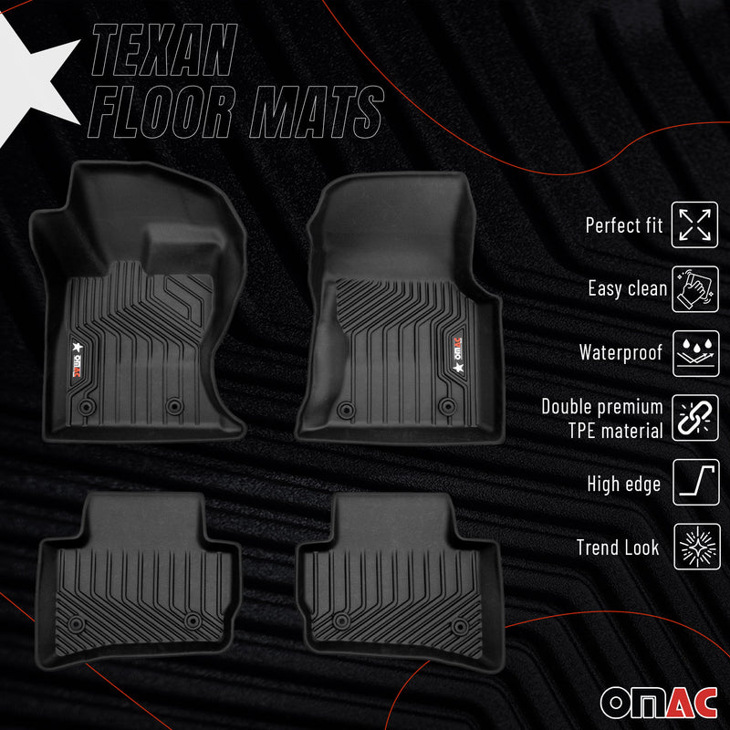 2018-2025 Range Rover Velar Premium Floor Mats Liners First and Second Row Set Black