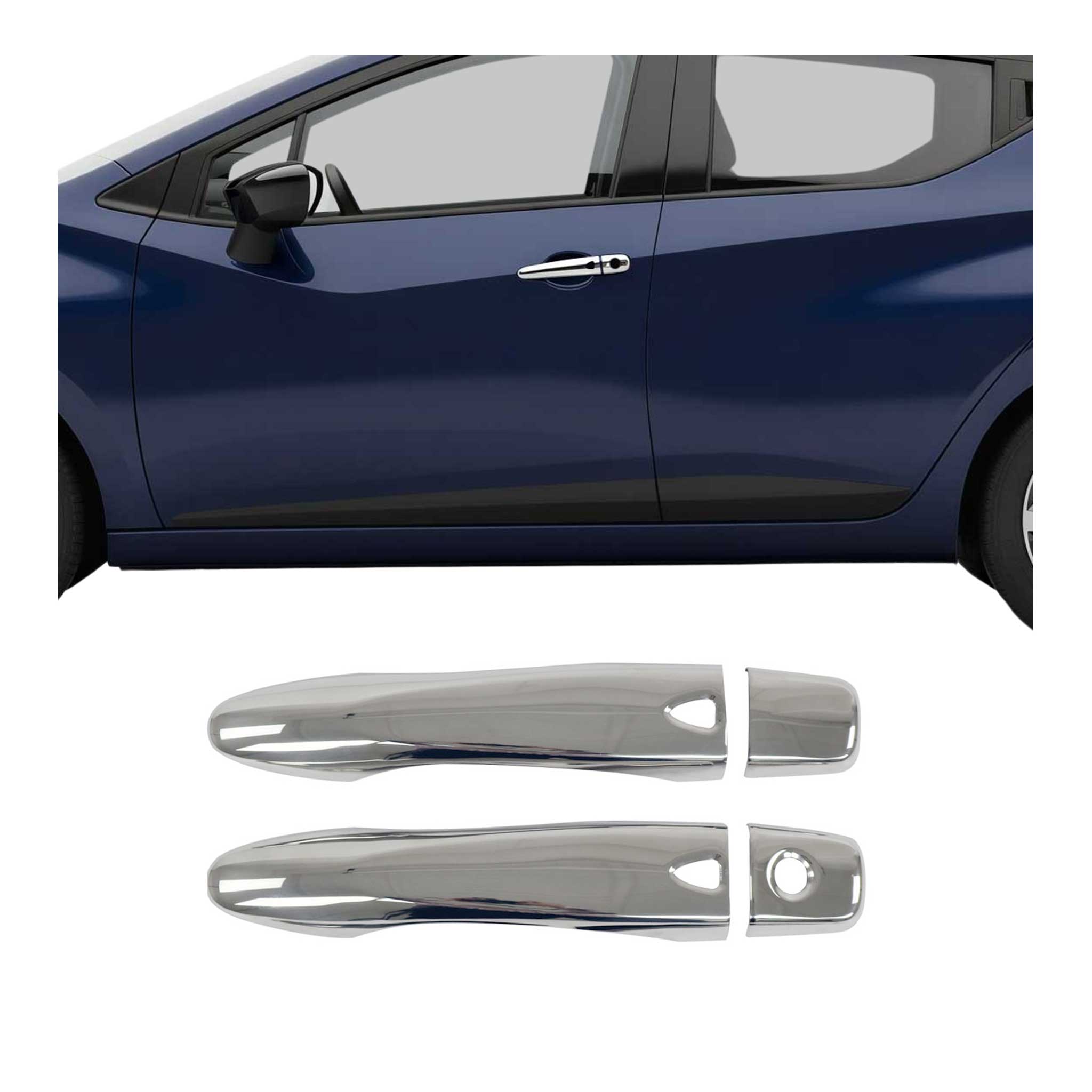 2016-2022 Nissan Micra Car Door Handle Cover Protector Stainless Steel Chrome 4 Pcs