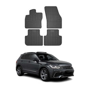 2018-2024 VW Tiguan Floor Mats Liners Full Set All Weather Rubber Black