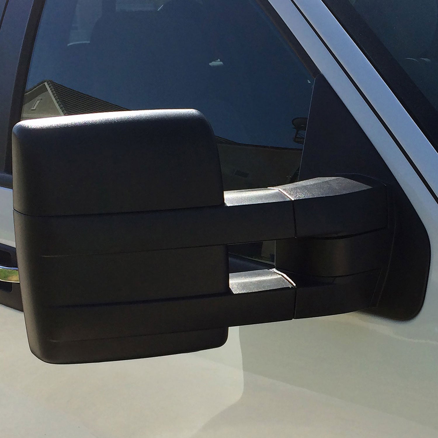 2004-2014 Ford F-150 Black Manual Adjustable Telescopic Towing Mirrors