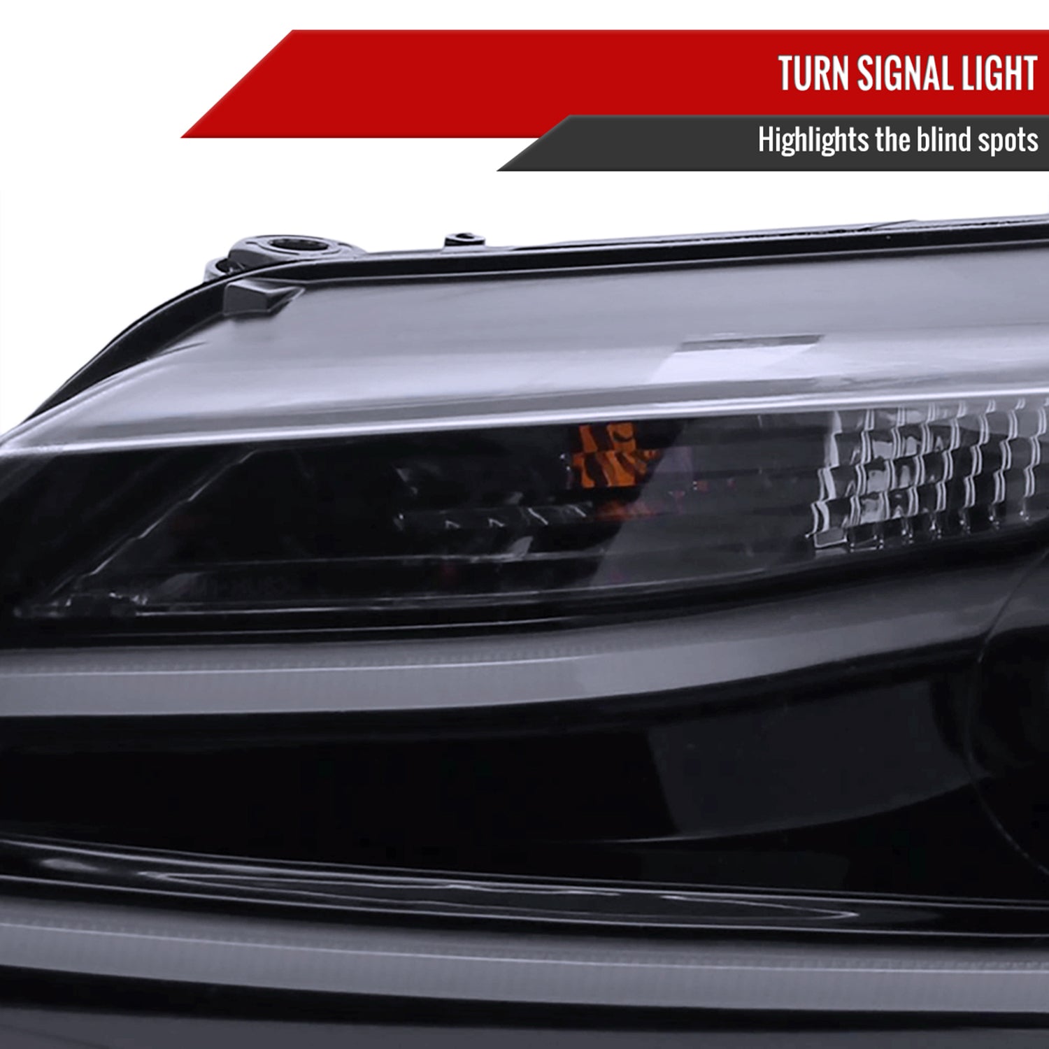 2011-2018 VW Jetta MK6 LED Bar Projector Headlights Glossy Black/Smoke Lens