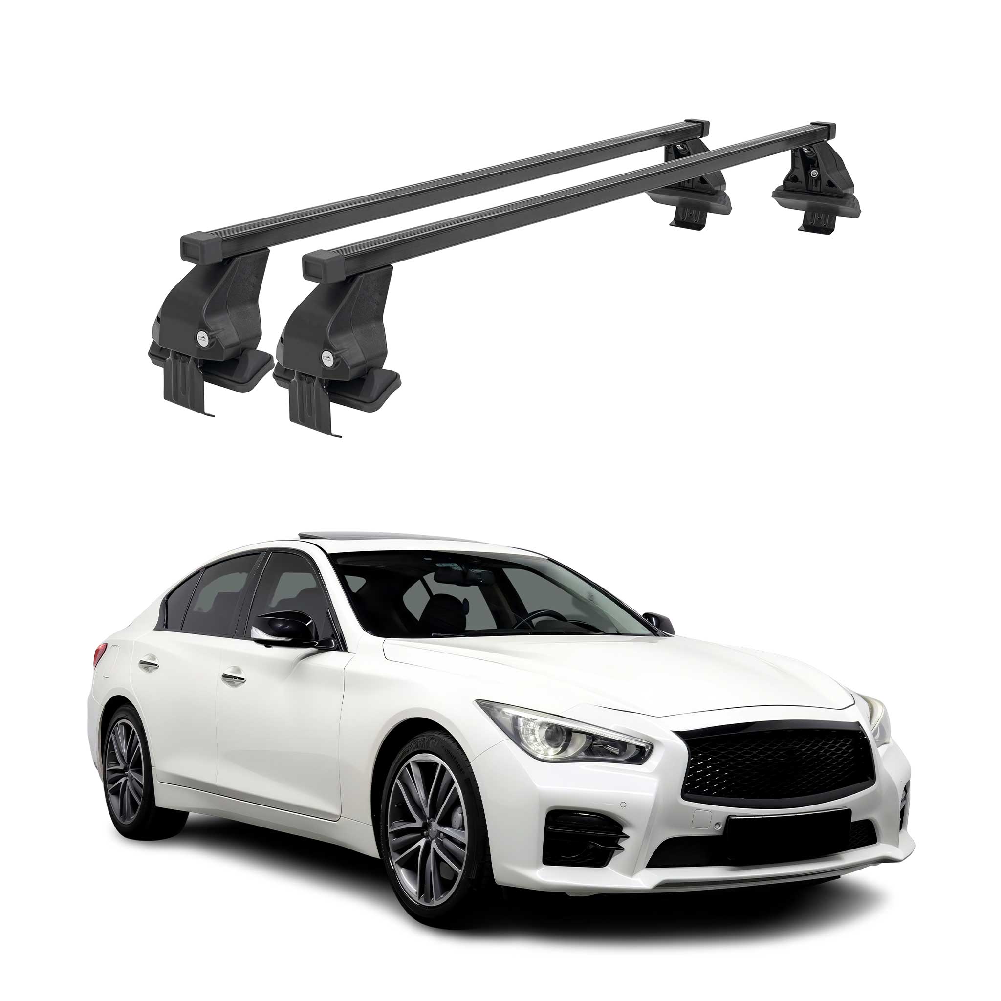 2014-2023 Infiniti Q50 Roof Rack Cross Bars Black