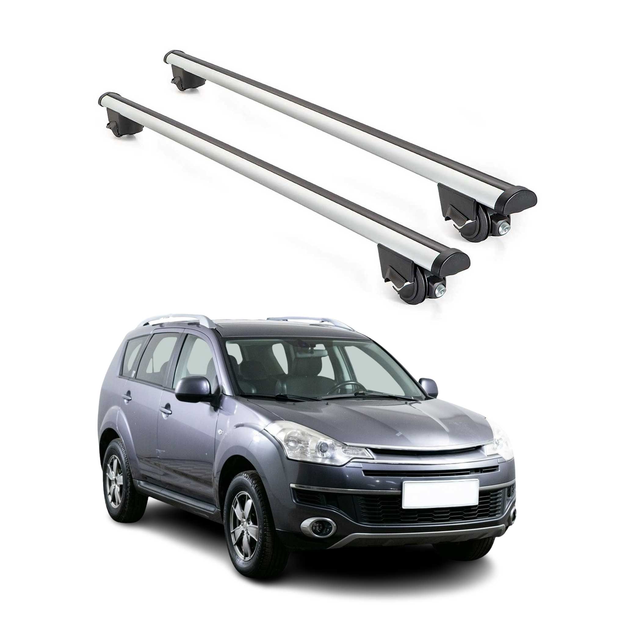 2007-2019 Citroen C-Crosser Roof Rack Cross Bars Silver