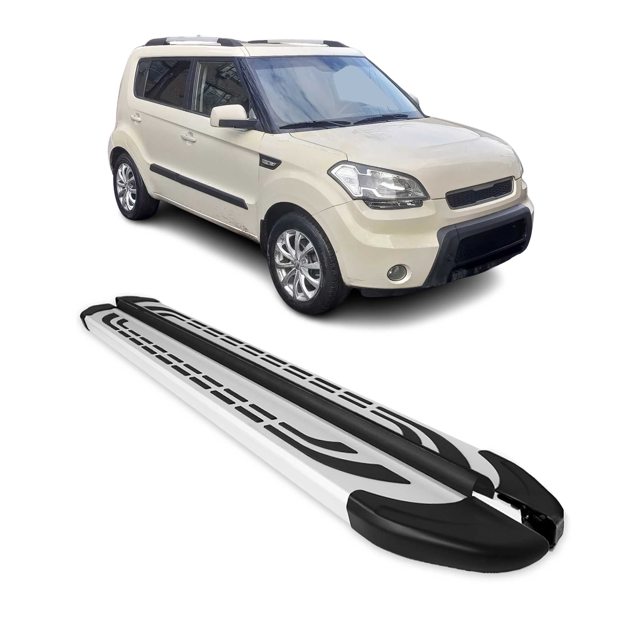 2010-2013 Kia Soul Running Boards Side Steps Silver