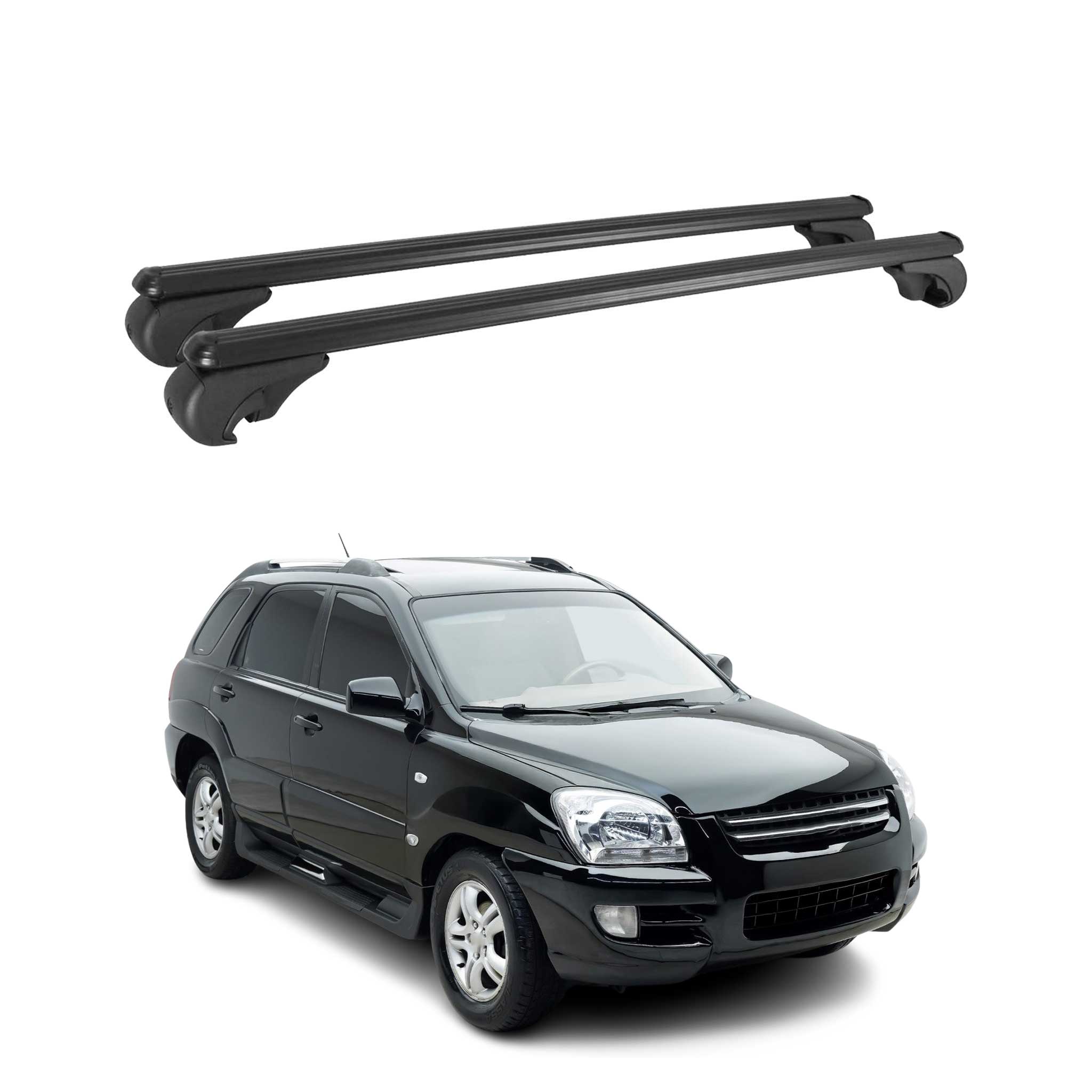 2005-2010 Kia Sportage Roof Rack Cross Bars Black
