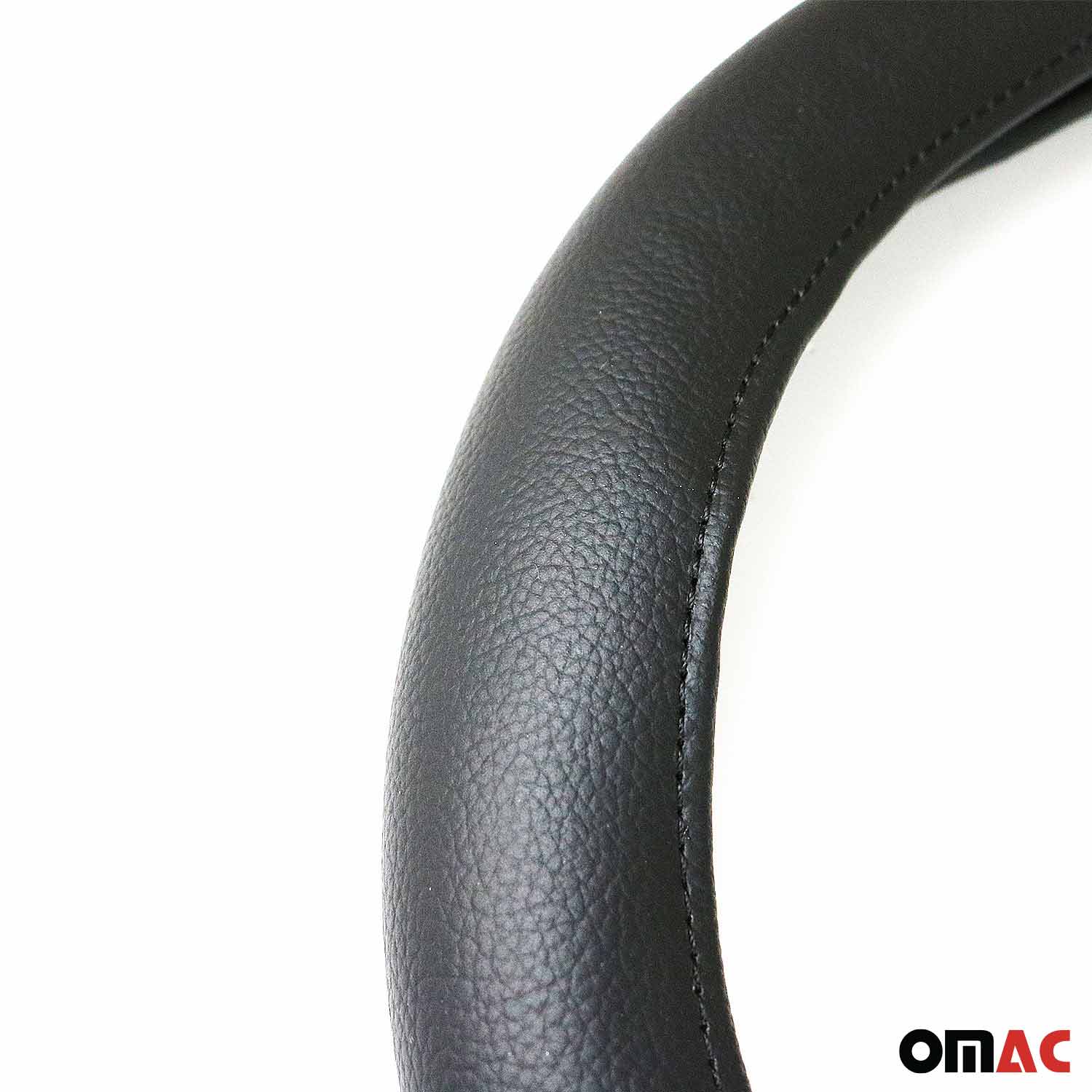 14.5-15.5’’ Steering Wheel Cover Black Leather Anti-slip Breathable