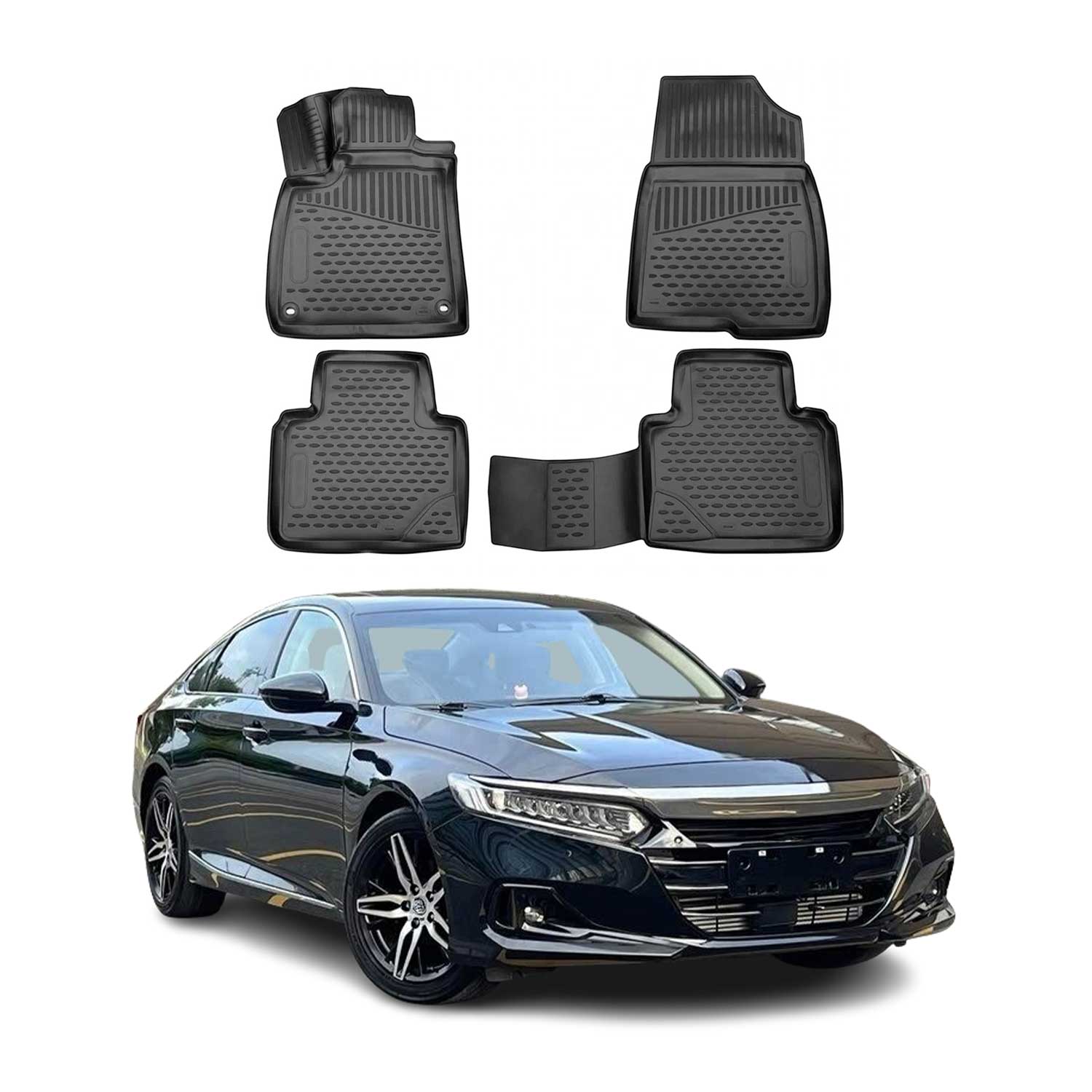 2018-2022 Honda Accord Floor Mats Liners Full Set All Weather Black