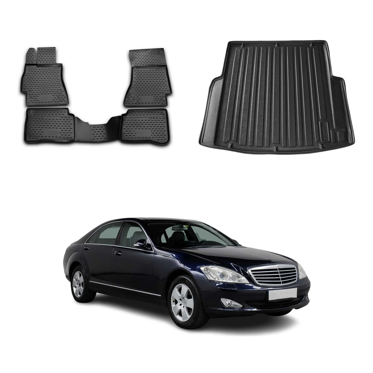 OMAC Floor Mats & Cargo Liners for Mercedes S Class W221 2007-2013 SWB