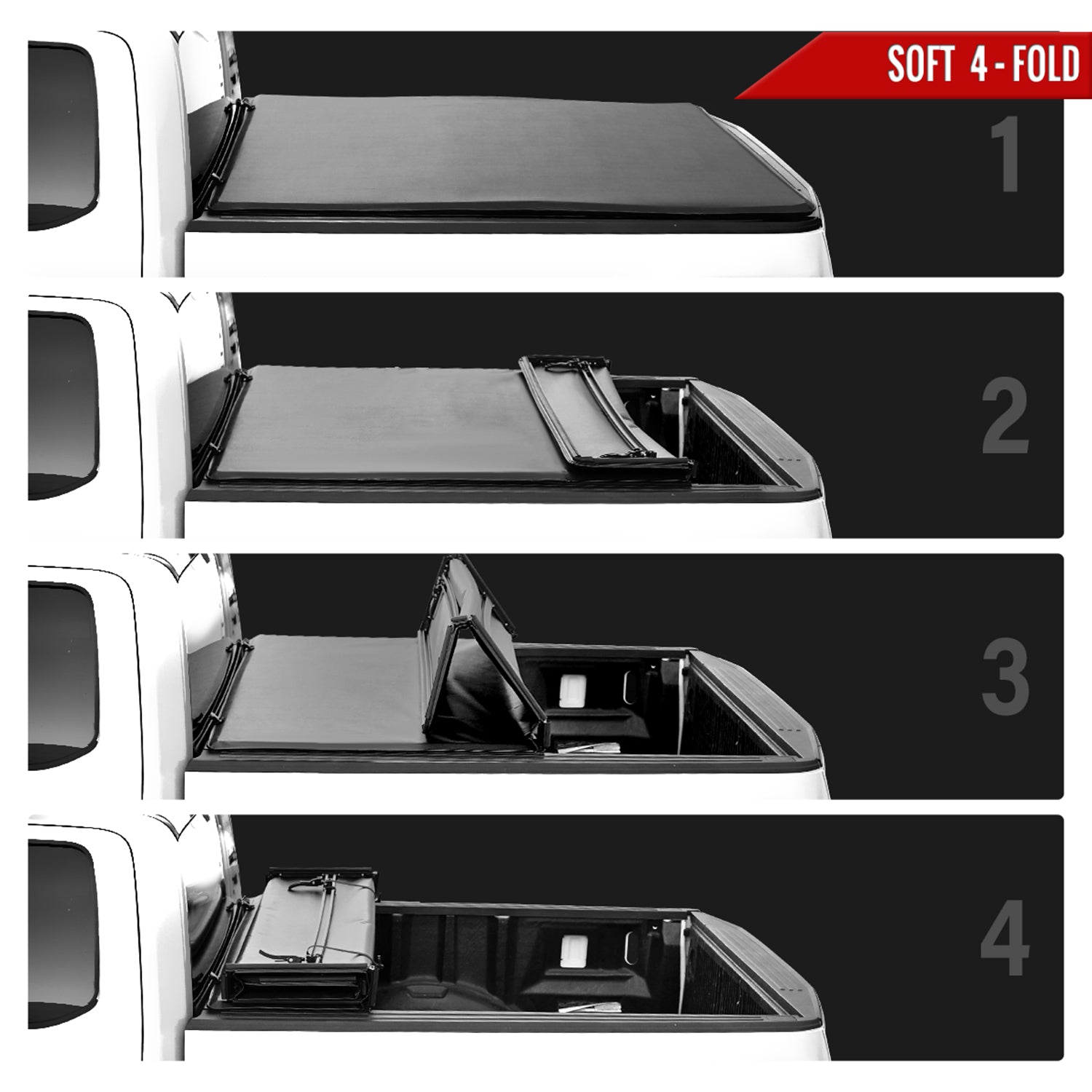 1989-2004 Toyota Compact Pickup Fleetside 6' Bed Soft Quad-Fold Tonneau Cover