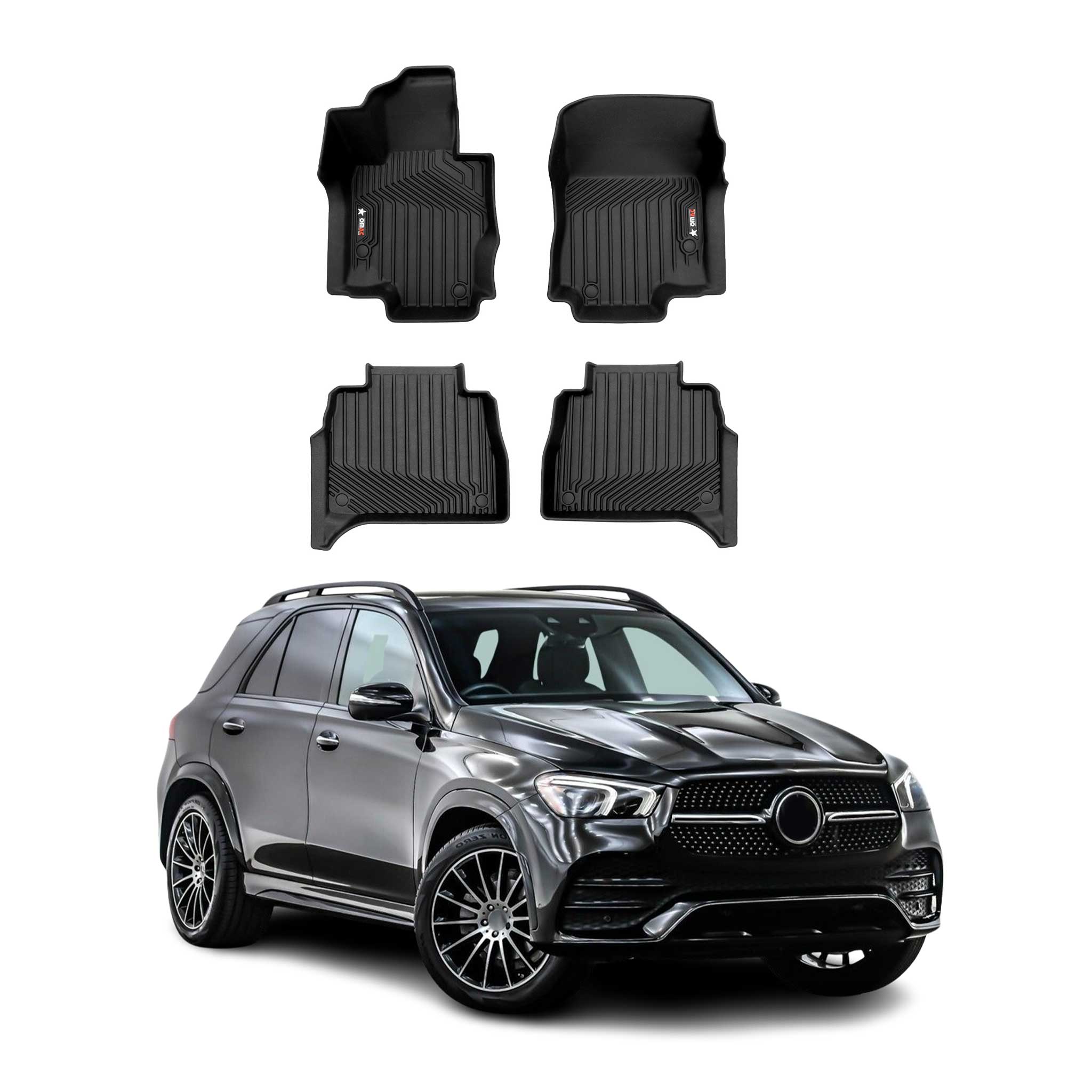 2020-2026 Mercedes GLE Class W167 Premium Floor Mats Liners First and Second Row Set Black