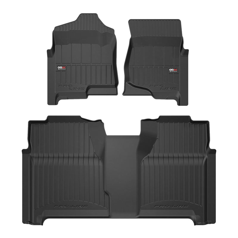 2014-2019 GMC Sierra Denali 1500/2500HD/3500HD 3gen. Crew Cab Proline Floor Mat Premium TPE Black 3 Pcs