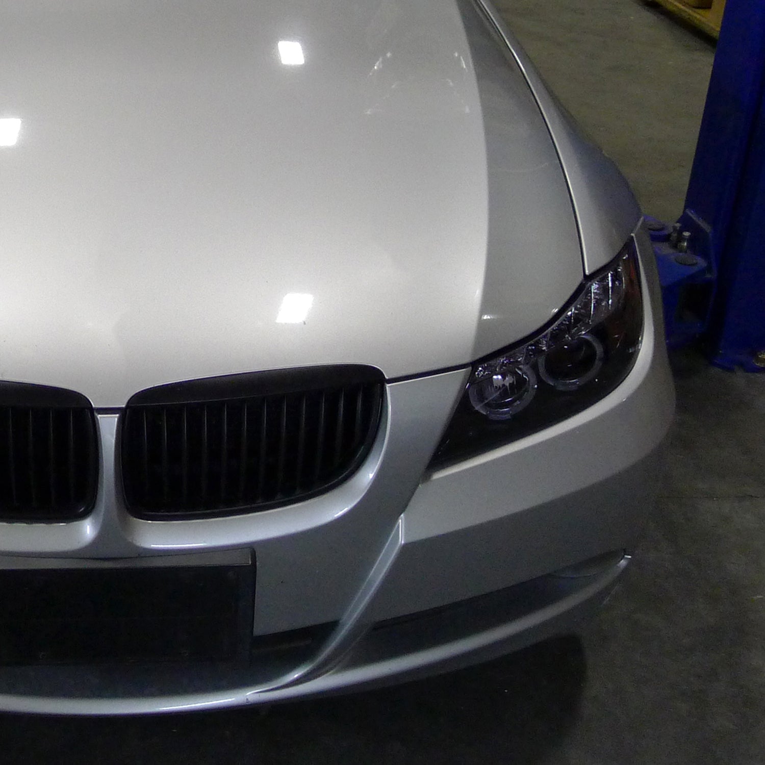 2006-2008 BMW E90 3 Series Sedan Dual Halo Projector Headlights LED Smoke