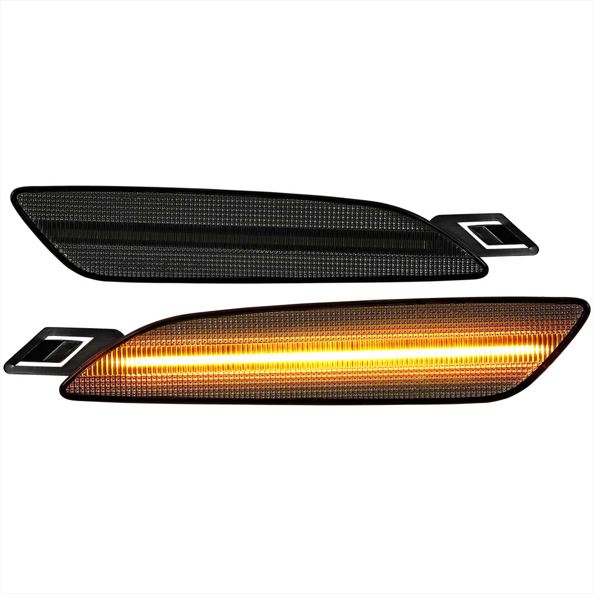 For Porsche Cayenne 958 2015-2018 Front Bumper LED Side Marker Turn Signal Lights Chrome Housing Smoked Lens