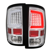 2009-2018 Dodge RAM 1500 2500 3500 White Bar LED Tail Lights Chrome