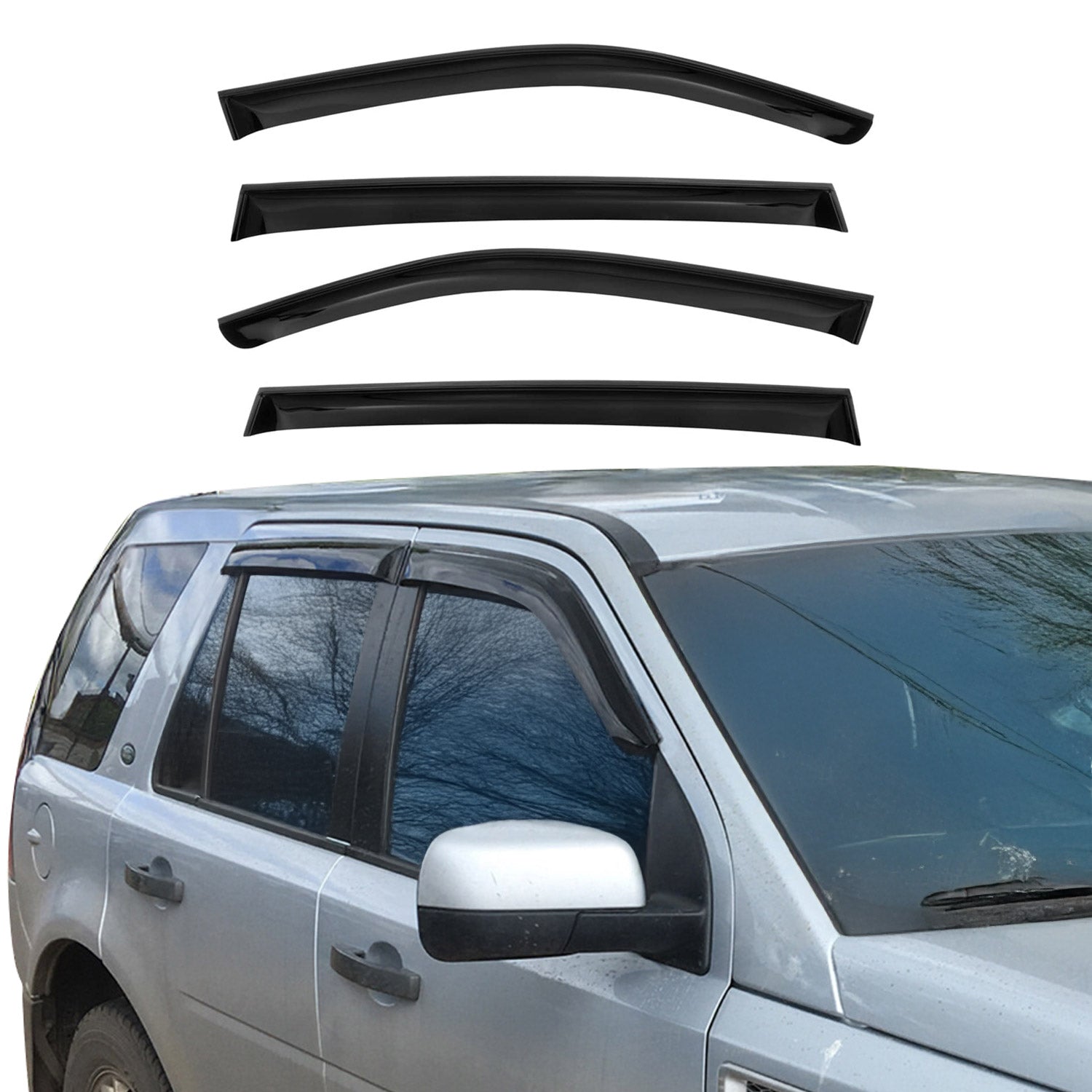 2011-2018 VW Touareg Window Visor Vent Rain Deflector 4Pcs Smoke