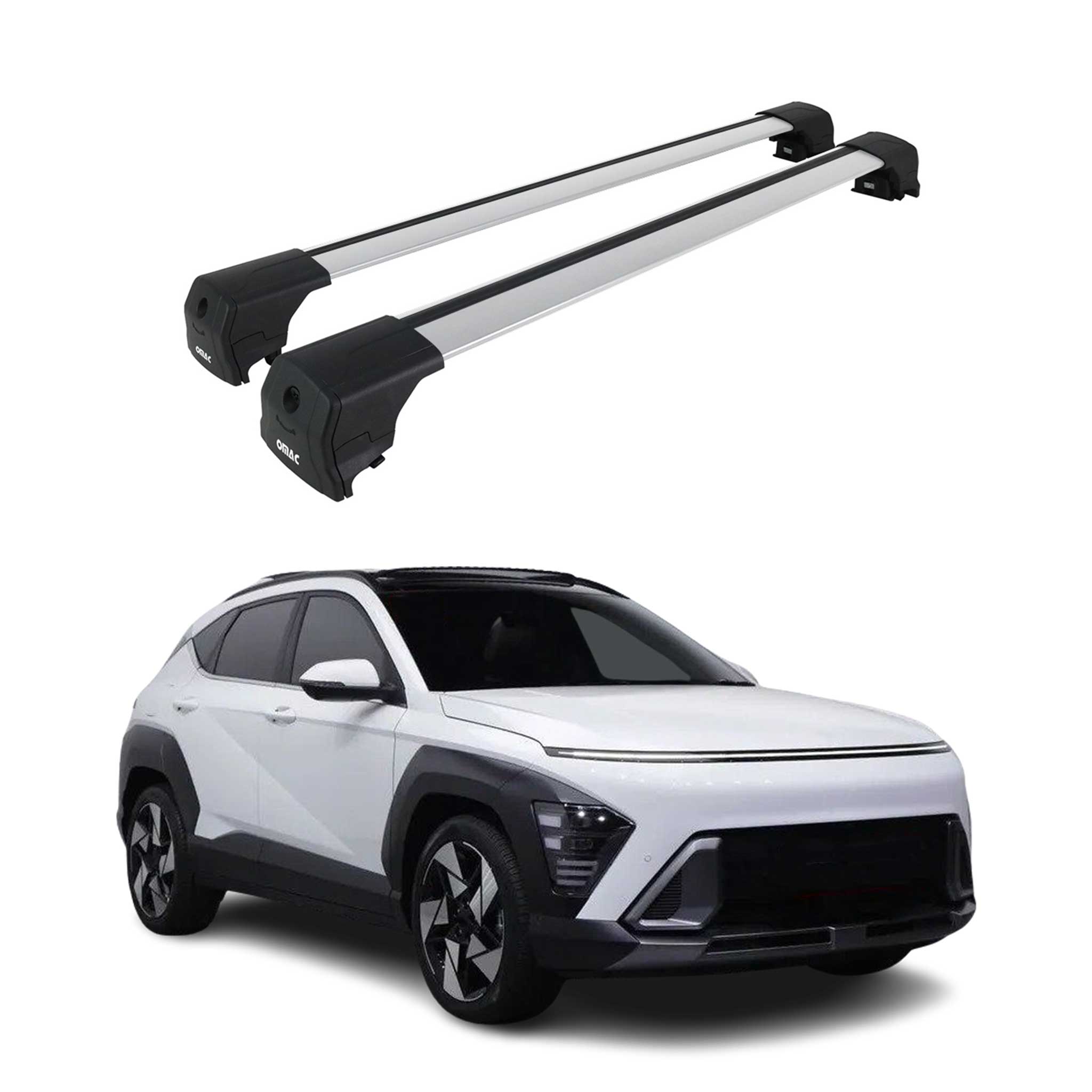 2024-2026 Hyundai Kona Roof Rack Cross Bars Silver