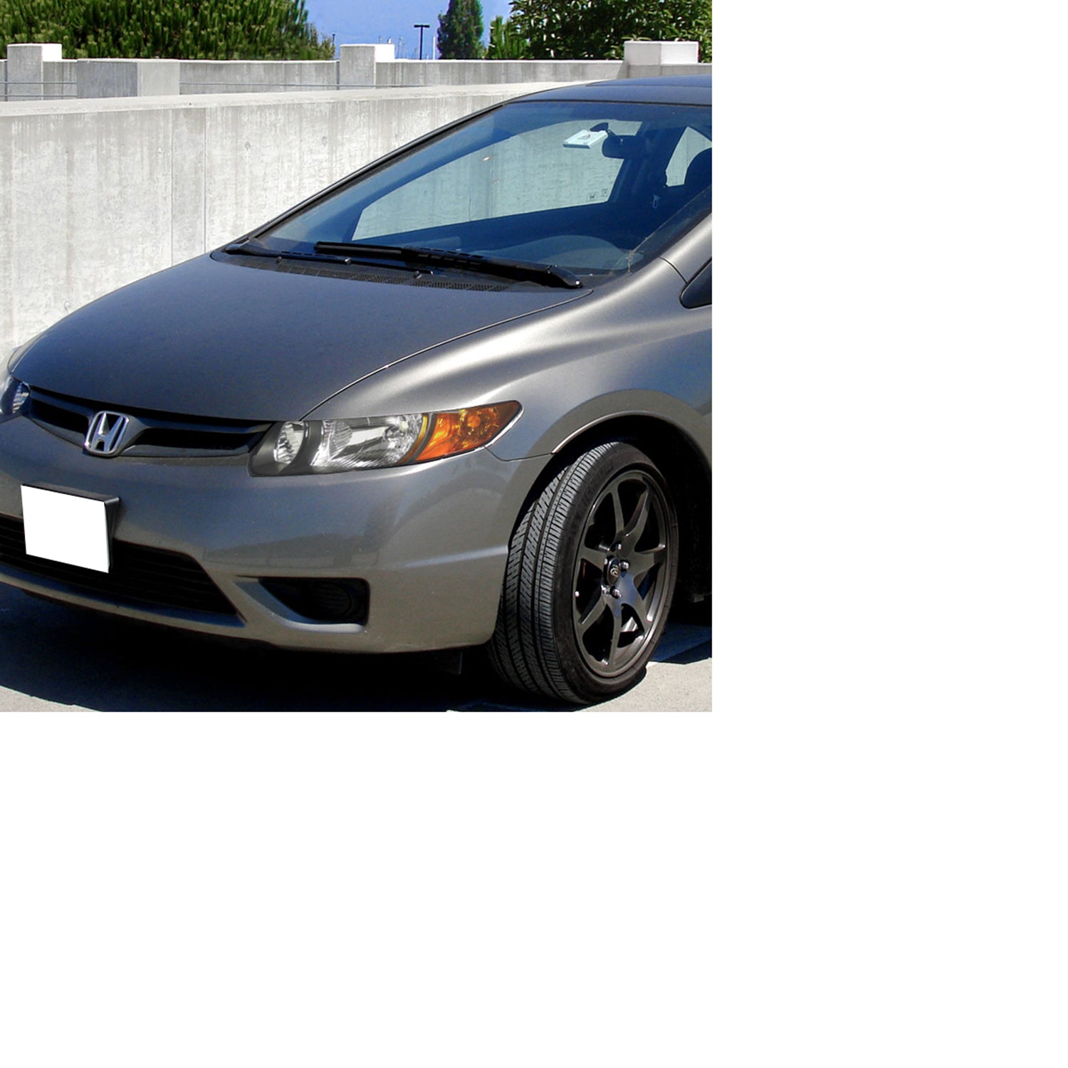 2006-2011 Honda Civic Coupe Factory Style Crystal Headlights Matte Black/Clear