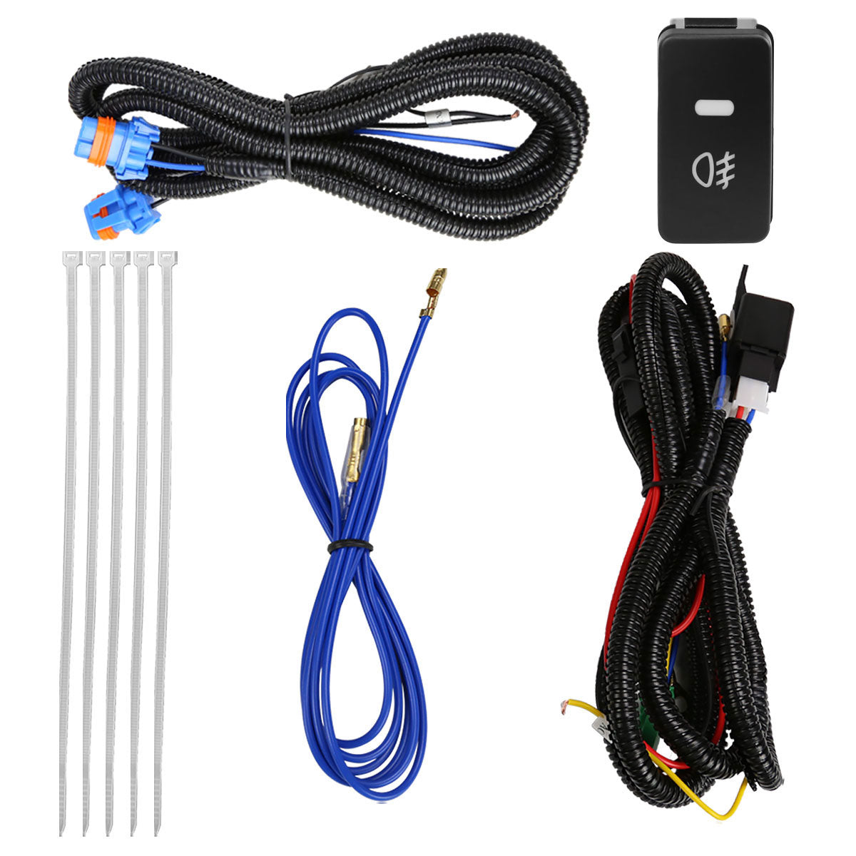 2006-2009 Toyota 4Runner 9006 HB4 Fog Lights Kit Switch &Wiring Harness Chrome