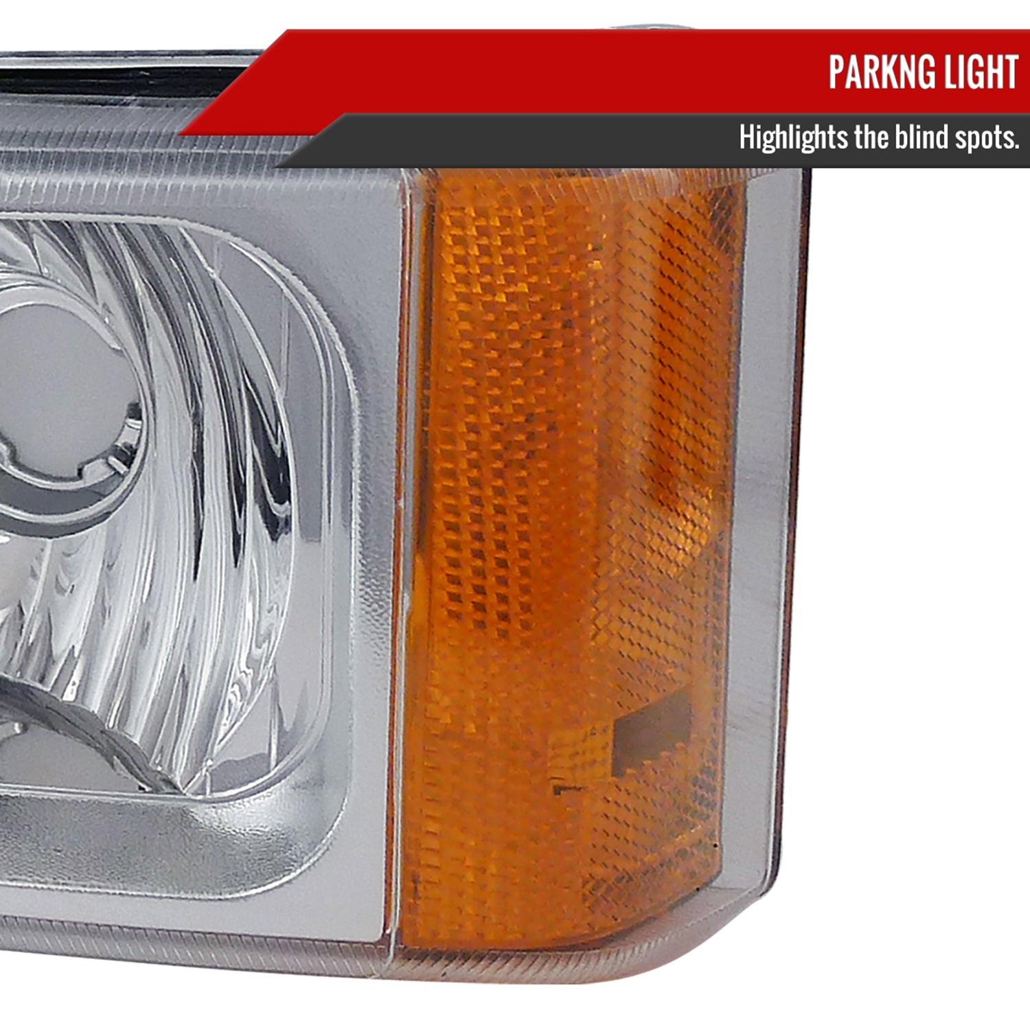 2002-2007 Chevy Silverado/Avalanche Bumper Lights Chrome Housing/Clear Lens