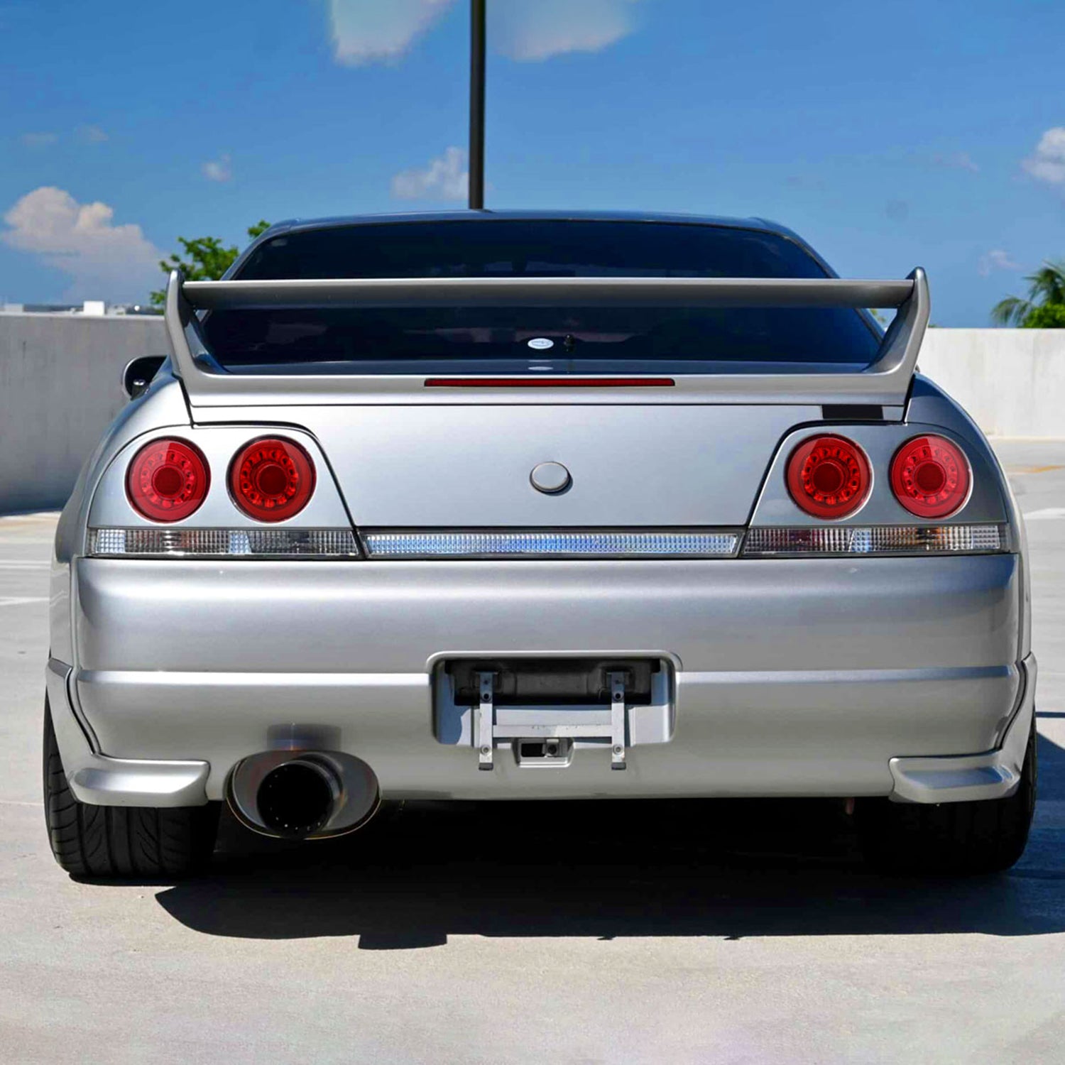 1995-1998 Nissan Skyline GT R33 JDM Red LED Tail Lights Chrome/Red Lens