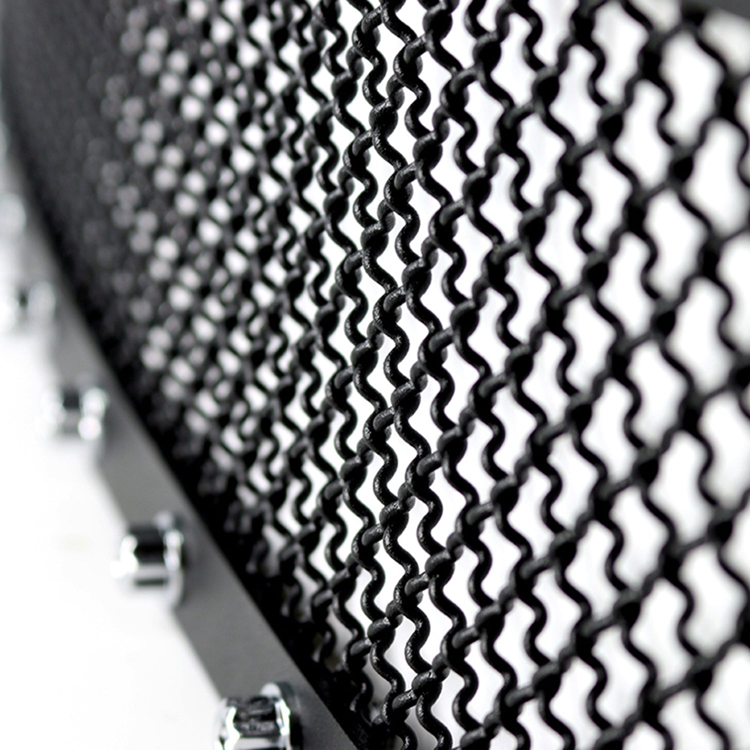 2005-2007 Chevy Silverado Rivet Style Black S.Steel 2PC Mesh Grille Insert