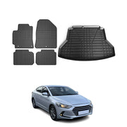 2017-2024 Hyundai Elantra Floor Mats & Cargo Liner Full Set All Weather Black