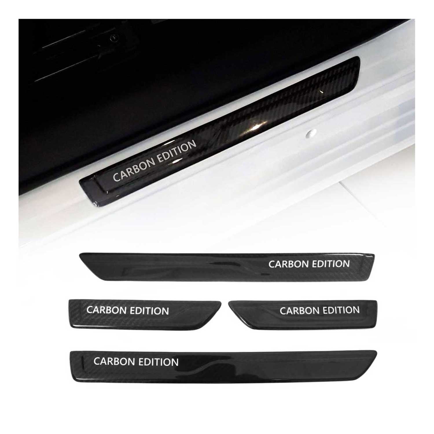 Toyota Door Sill Scuff Plate Scratch Protector Carbon Fiber Edition 4 Pcs
