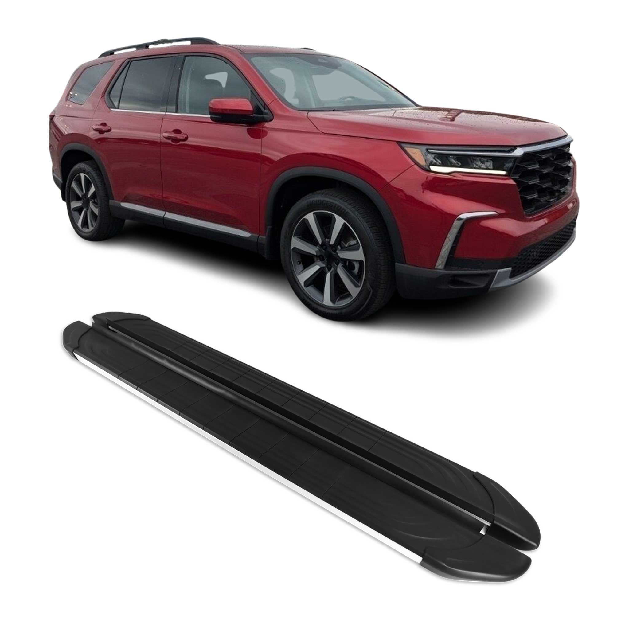 2023-2025 Honda Pilot IV Nerf Bars Side Steps Running Boards Black Silver 2x