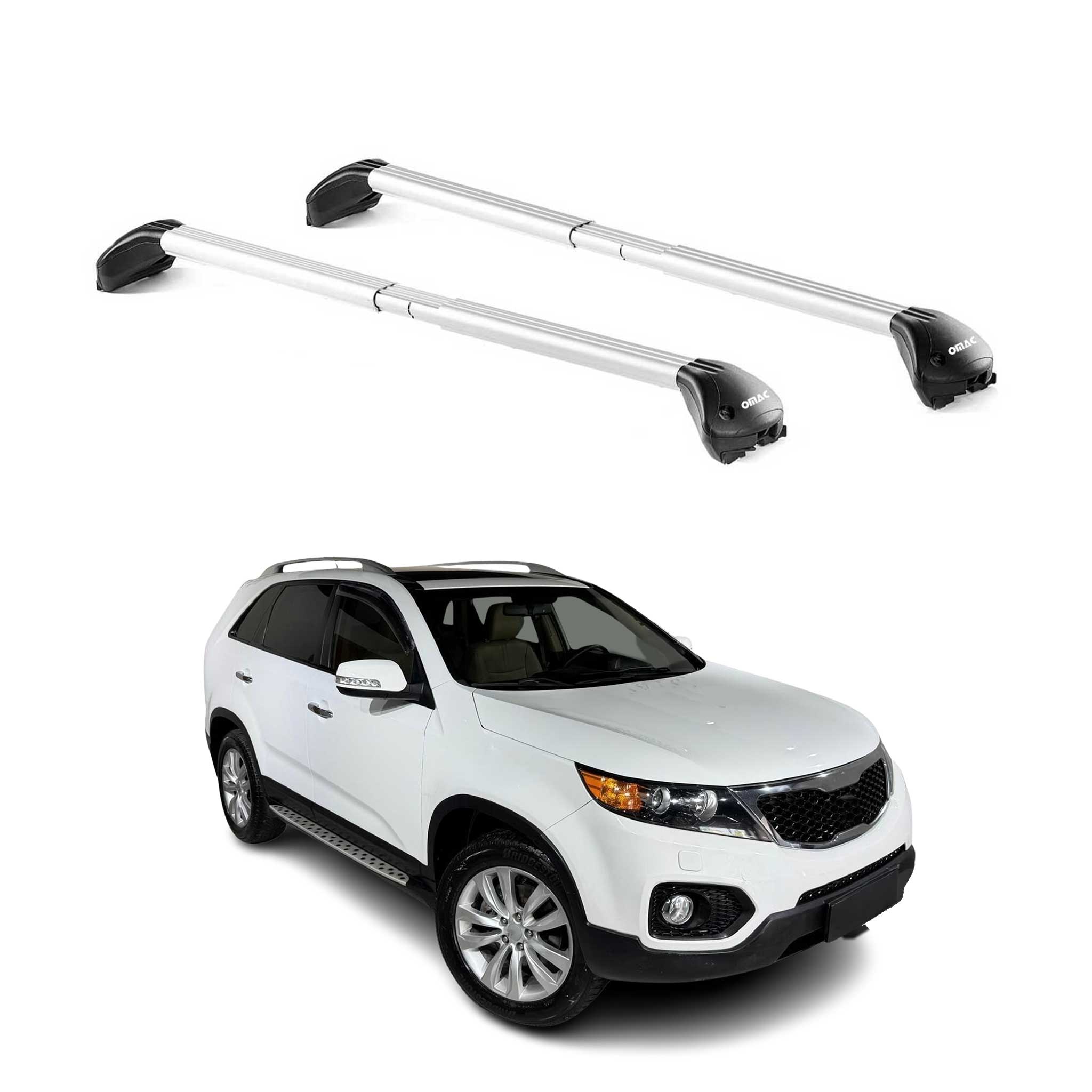 2011-2013 Kia Sorento Roof Rack Cross Bars Silver