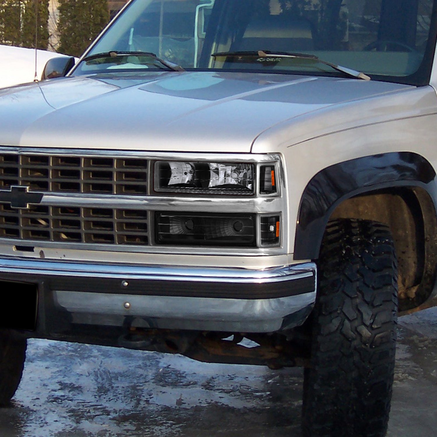 1988-1999 Chevy C10/Suburban/Silverado/Sierra/Yukon Bumper Lights Matt Black