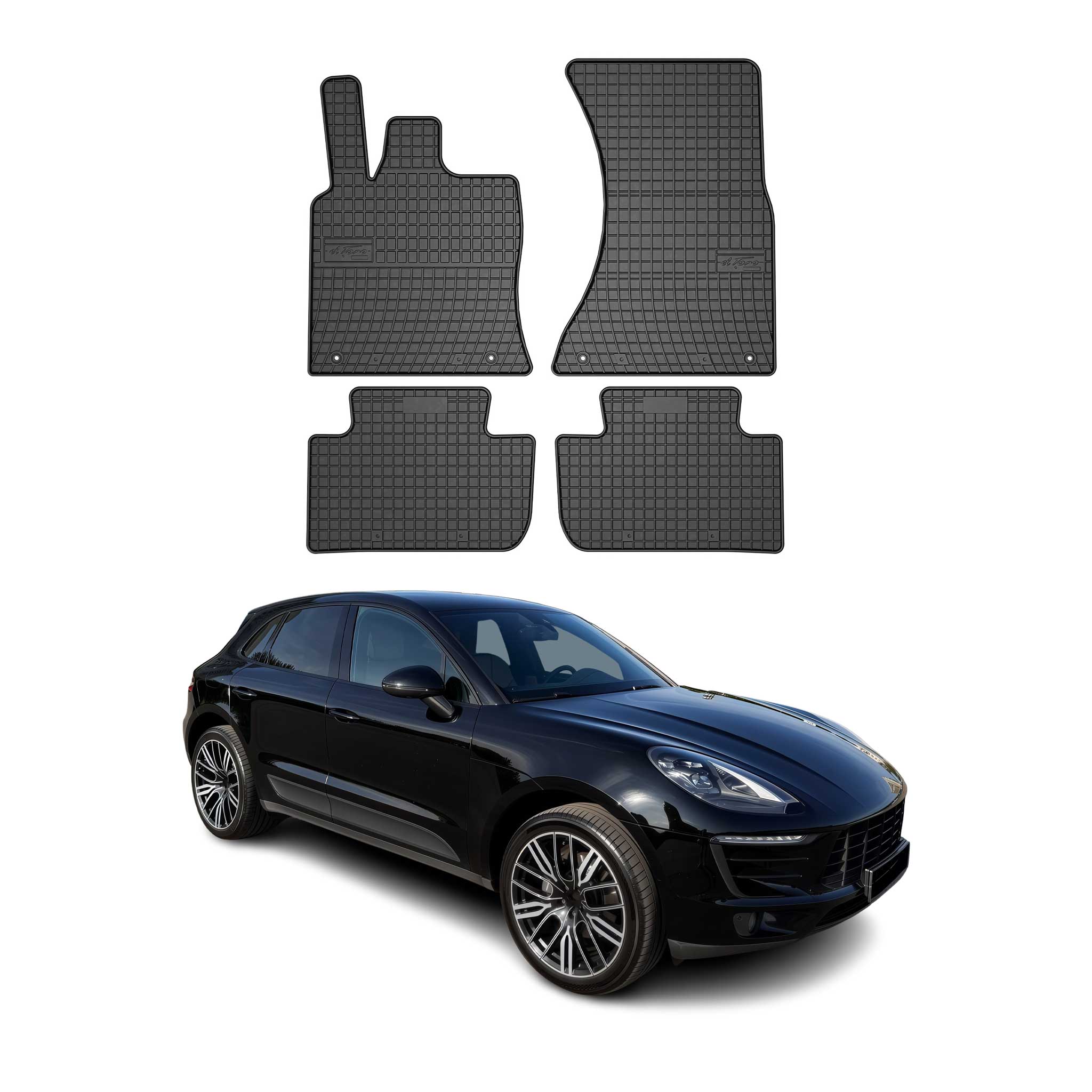 2015-2026 Porsche Macan 1.gen Floor Mats Liners Full Set All Weather Rubber Black
