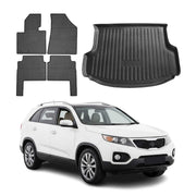 2011-2013 Kia Sorento Floor Mats & Cargo Liner Full Set All Weather Black