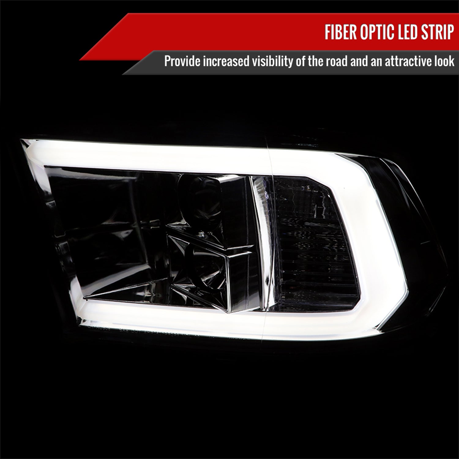 2009-2018 Dodge RAM 1500 / RAM 2500 3500 LED C-Bar Headlights Chrome